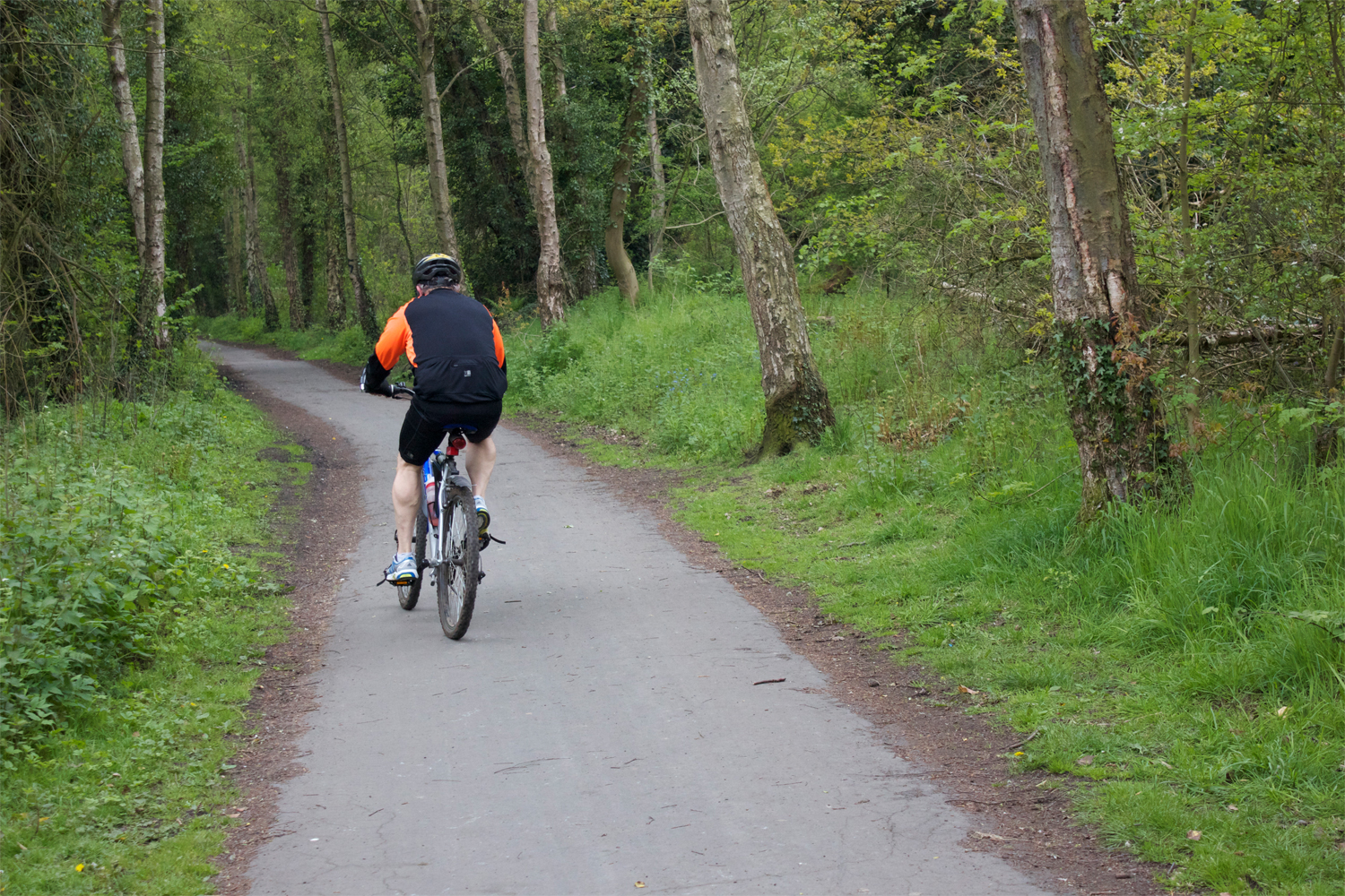 Image of a man on cycling on route 55