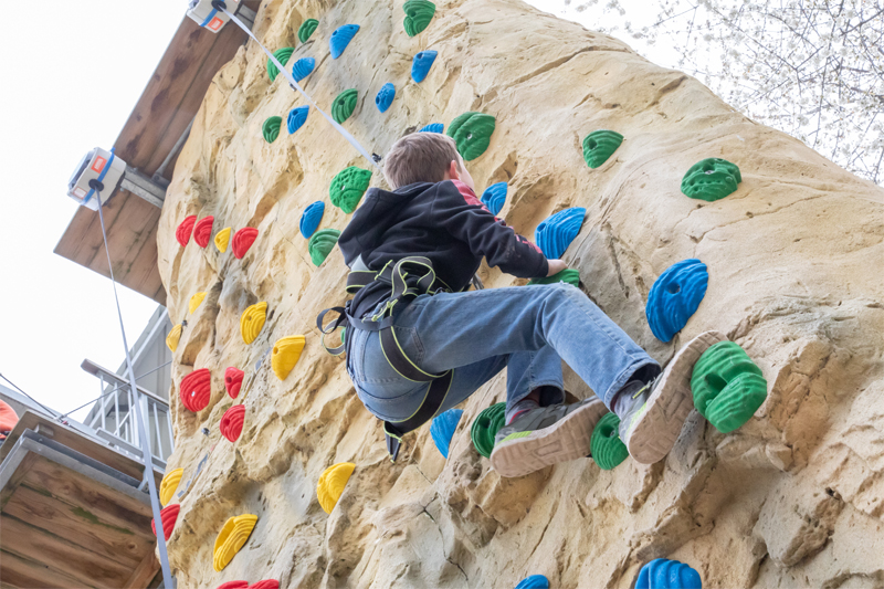 Image of a person on the climbing wall