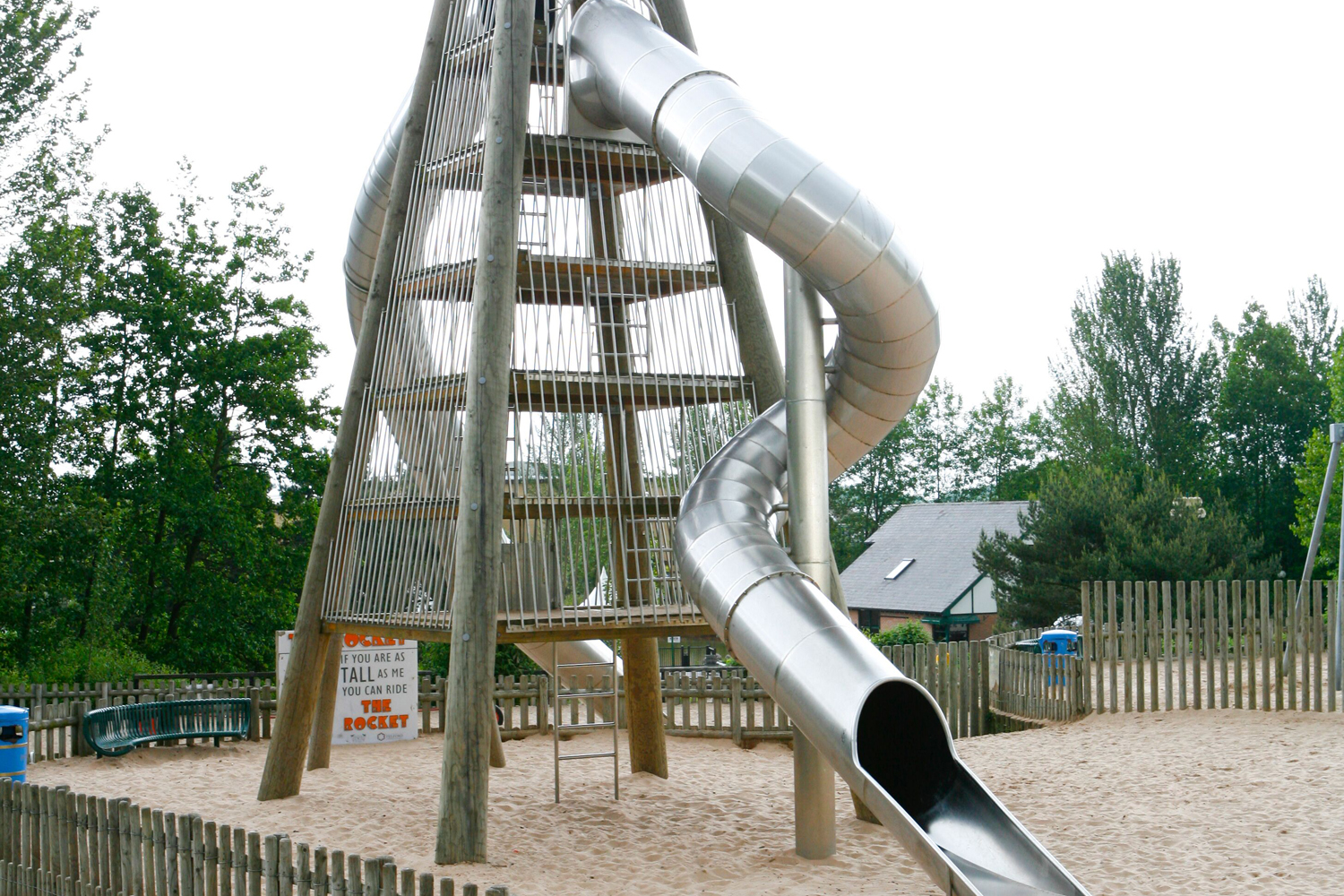 Picture of the rocket slide in Telford Town Park