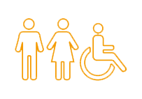 Image of a man, woman and wheel chair